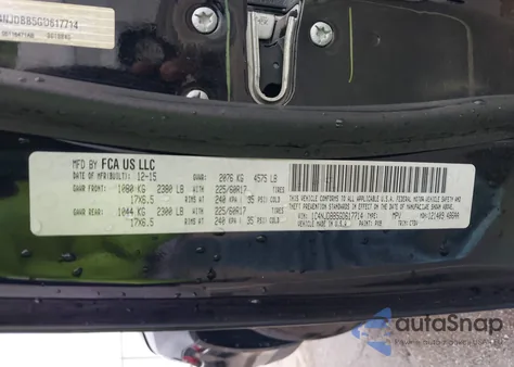 2016 Jeep Compass Sport from USA, damaged, VIN 1C4NJDBB5GD617714